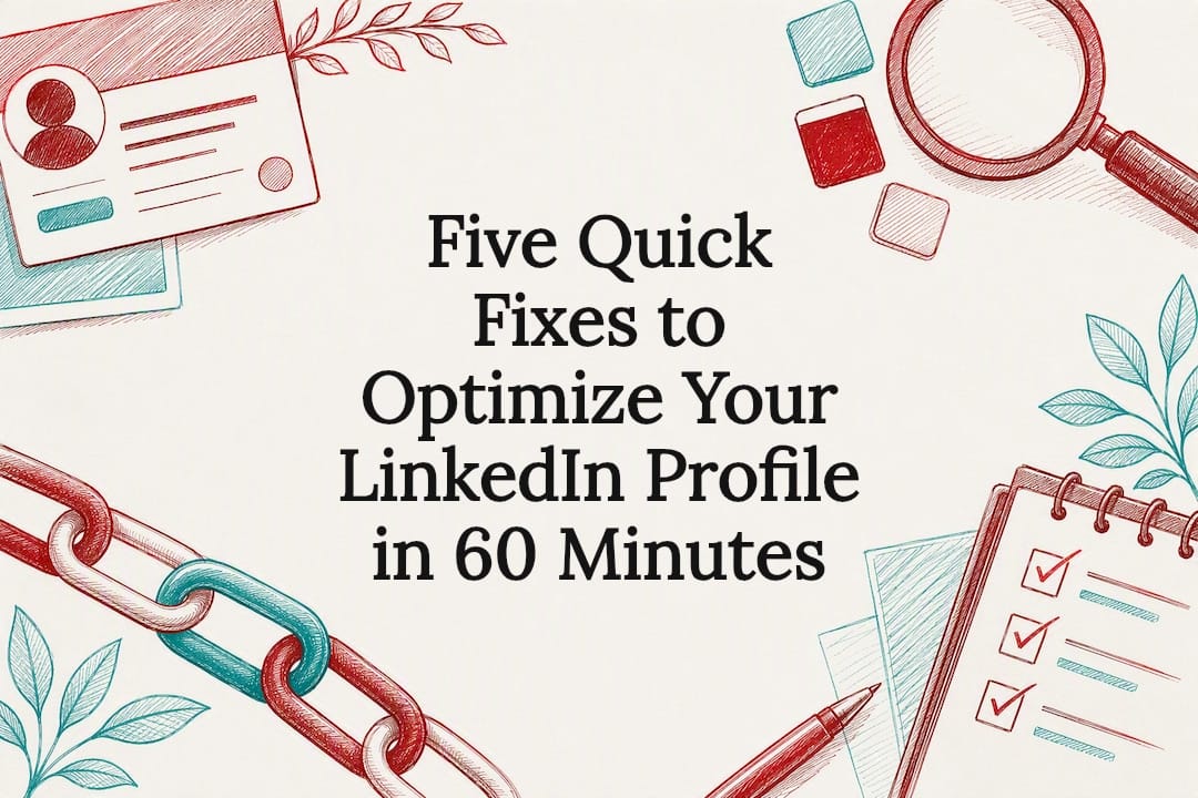 Decorative LinkedIn profile optimization title card