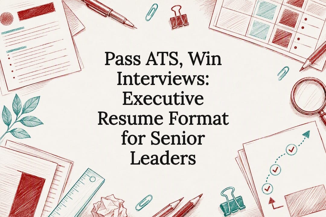 Executive resume format title card illustration