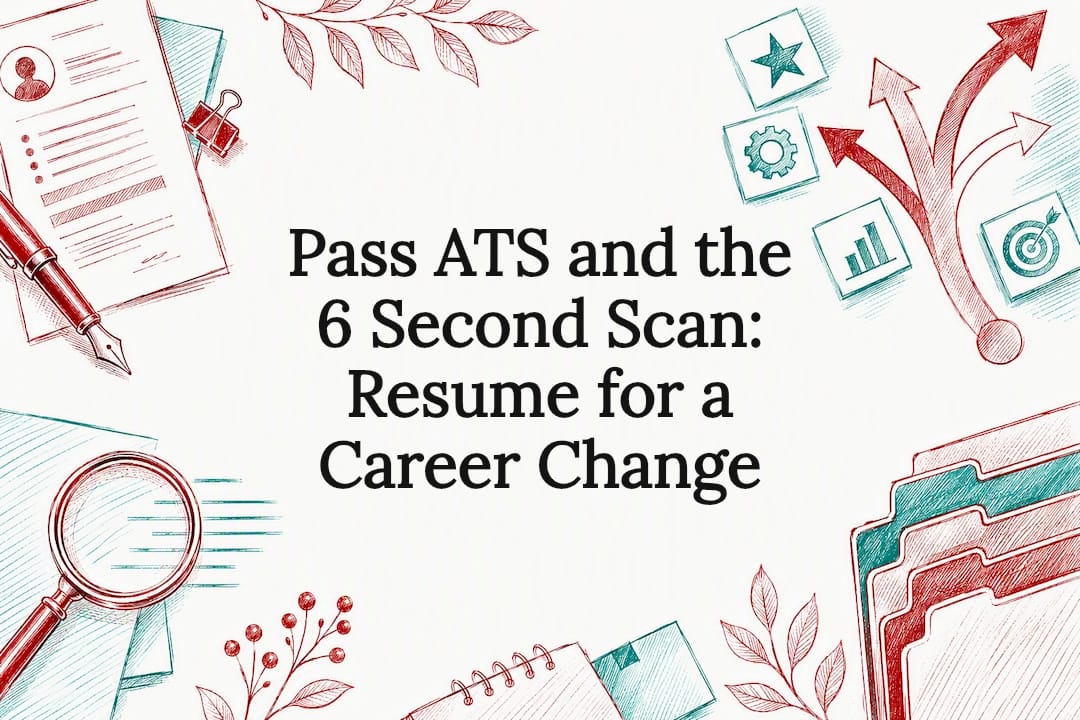 Career change resume title card illustration