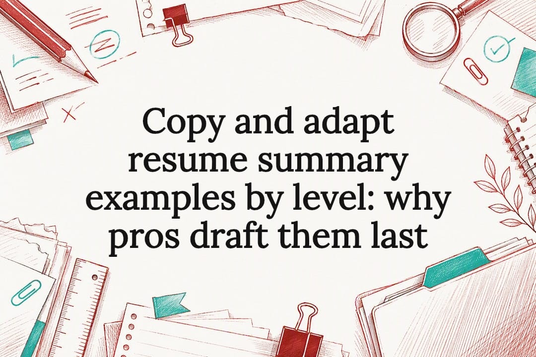 Decorative resume summary title card illustration