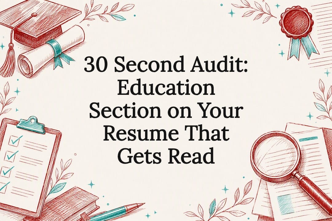 Decorative education resume audit title card