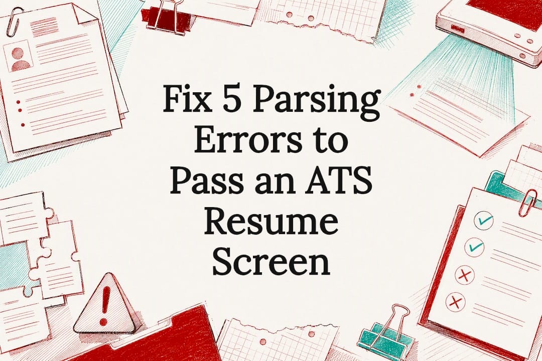 ATS resume parsing errors title card