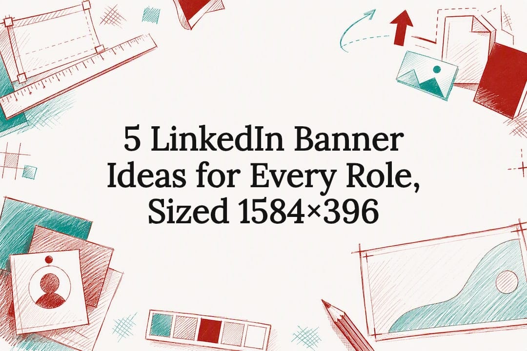 Decorative LinkedIn banner design title card