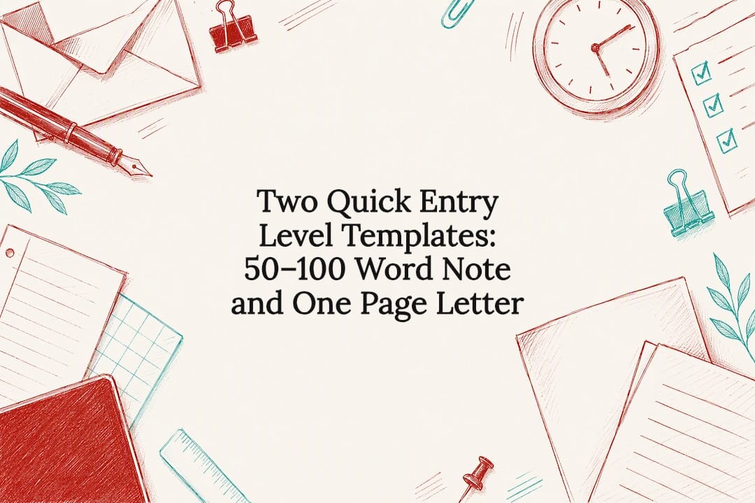 Decorative entry-level letter template title card