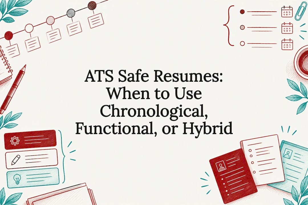 Decorative sketch of resume format structures