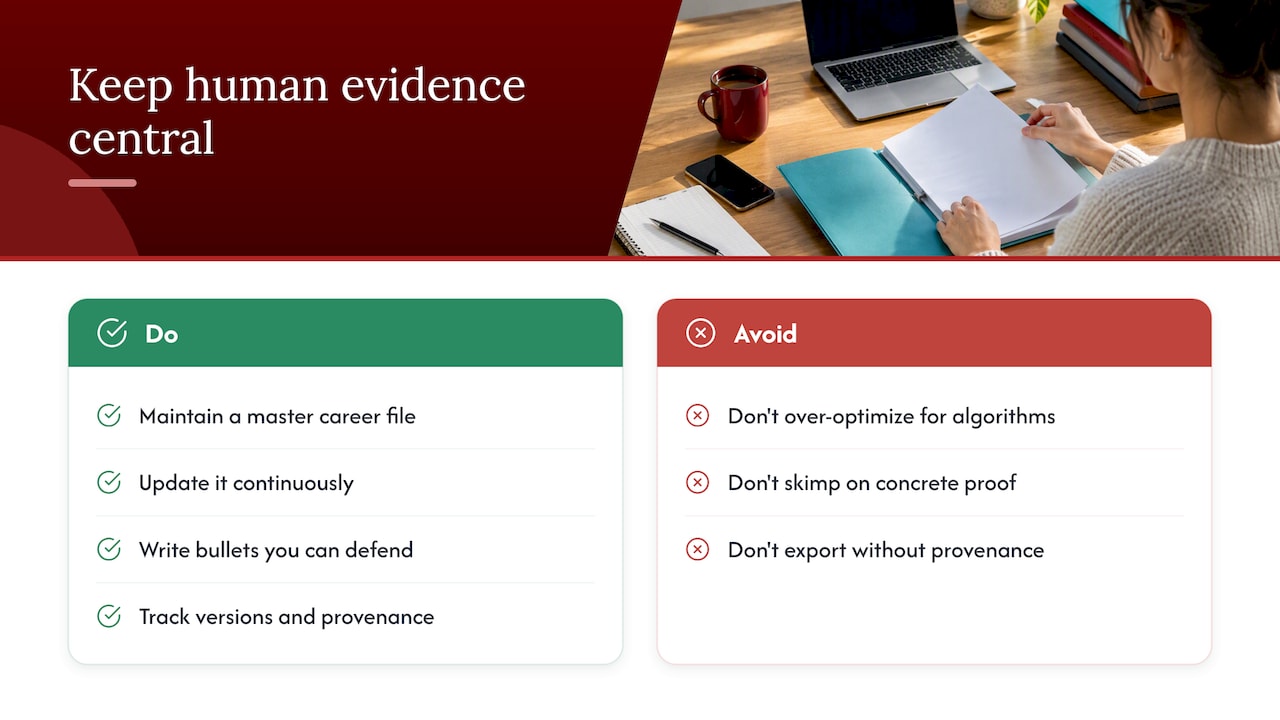 8. Keep human evidence central as the technology shifts — overview diagram