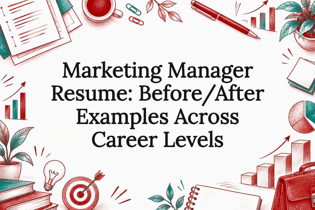 Sketch title card for marketing manager resume examples